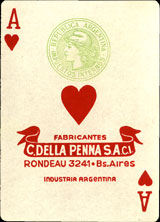 Ace of hearts, naipes Guarany, c.1965