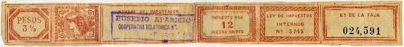 12 pack tax band for imported packs, c.1900-1915