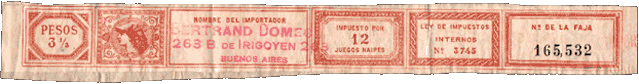 12 pack tax band for imported packs, c.1900-1915
