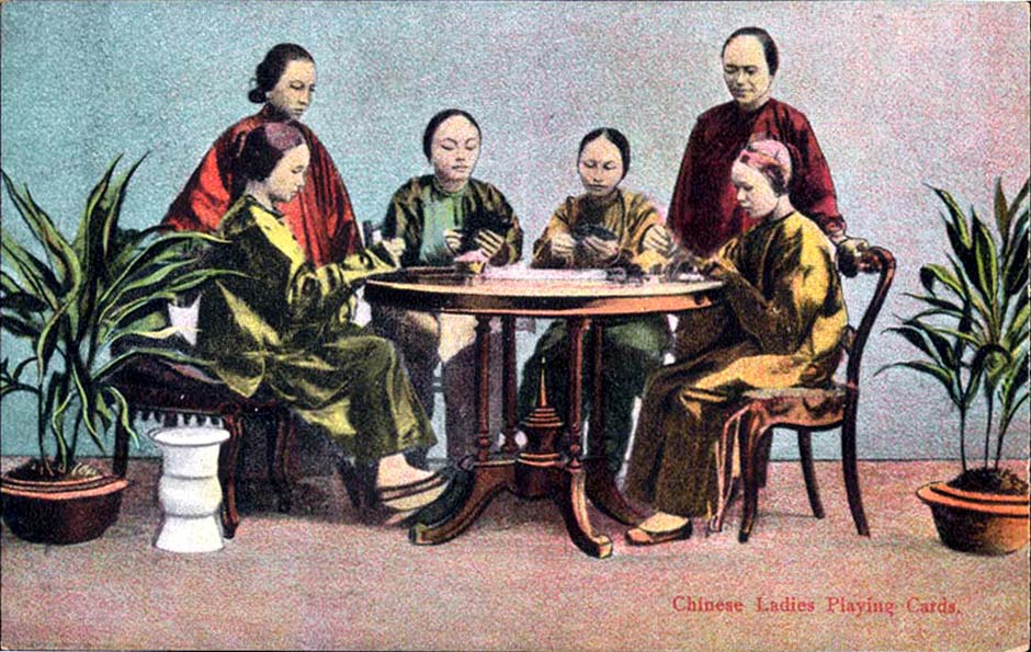 Chinese ladies playing cards
