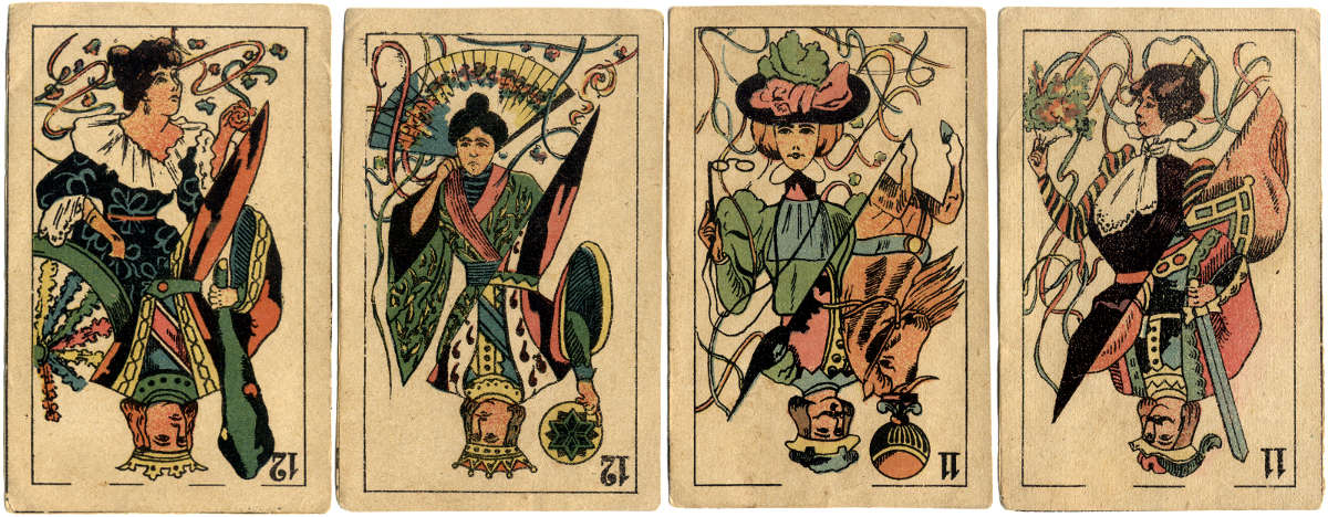 Double-ended Spanish-suited conjuring cards, c.1890