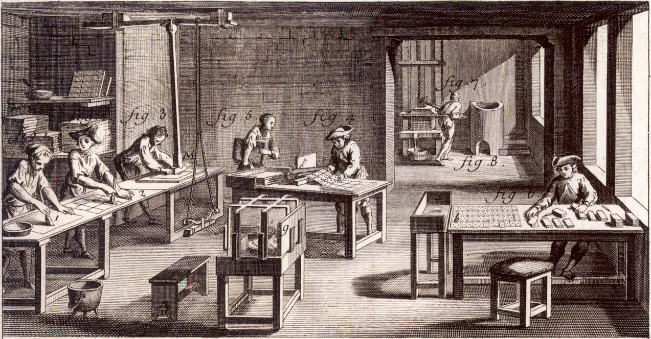 18th century cardmaker's workshop