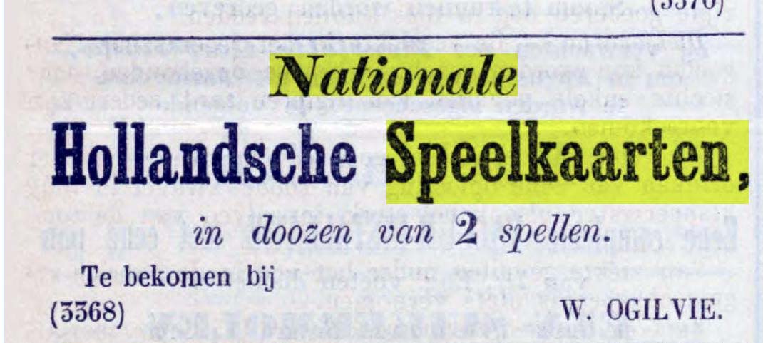 advertisement from a Dutch language Java newspaper from October 1861
