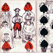 Hand-drawn transformation cards, c1870