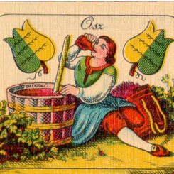 Hungarian Seasons playing cards by G. Berger, Buenos Aires