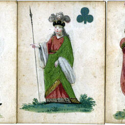Hand-painted and Silk-inlaid playing cards