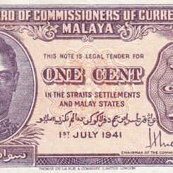 Malaya 1941-1942: King George VI currency notes