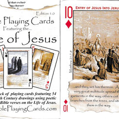 Bible playing cards featuring the life of Jesus