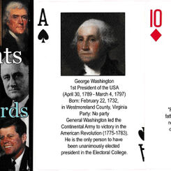 The Presidents playing cards