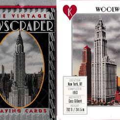 Vintage skyscraper playing cards