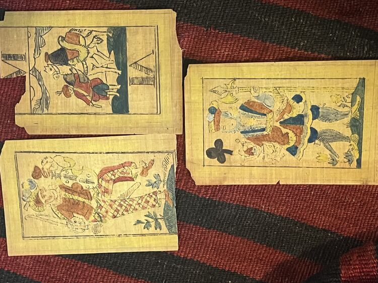 16th Century playing cards found in old book