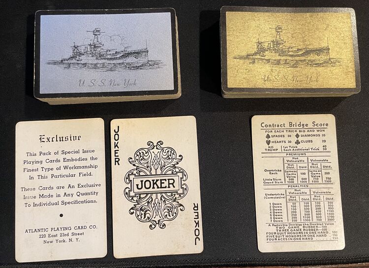 Atlantic Playing Card Co. - USS New York, BB-34, ca. 1926-1945?
