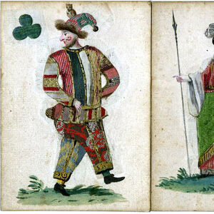 Hand-painted and Silk-inlaid playing cards