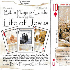 Bible playing cards featuring the life of Jesus