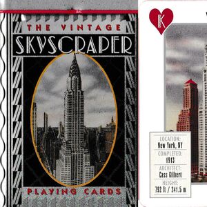 Vintage skyscraper playing cards