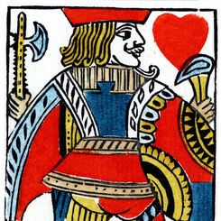 Woodblock and Stencil Jack of Hearts