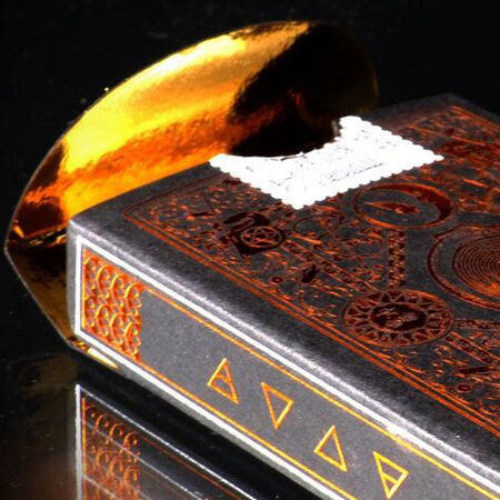Detail of golf foiling inside the box on Gnostic by Legends Playing Card Co.