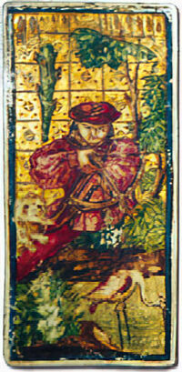 Hand-painted playing card, 15th century
Image by kind permission of the Worshipful Company of Makers of Playing Cards Collection