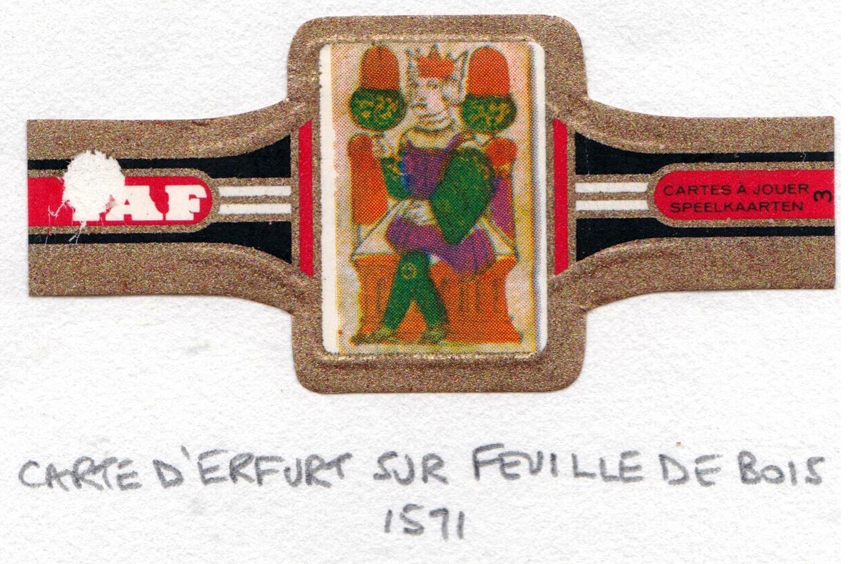 TAF cigar band with miniature playing card c.1965