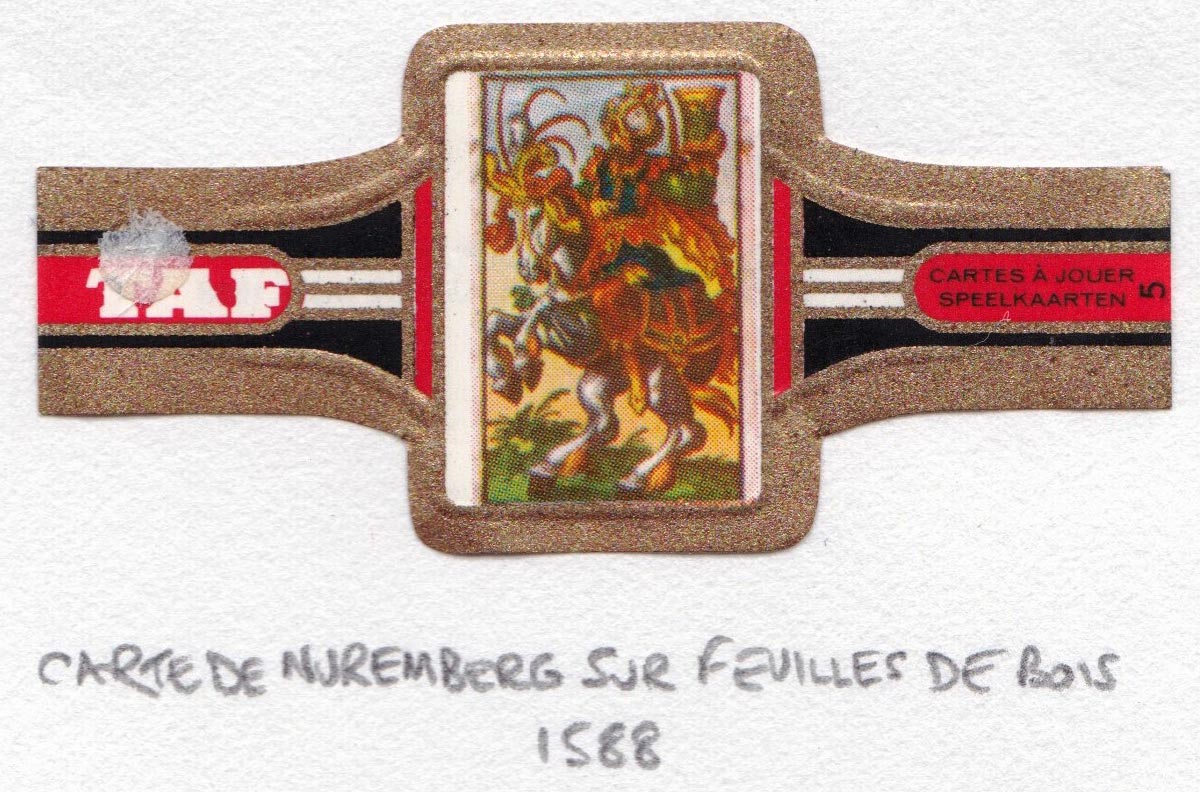 TAF cigar band with miniature playing card c.1965