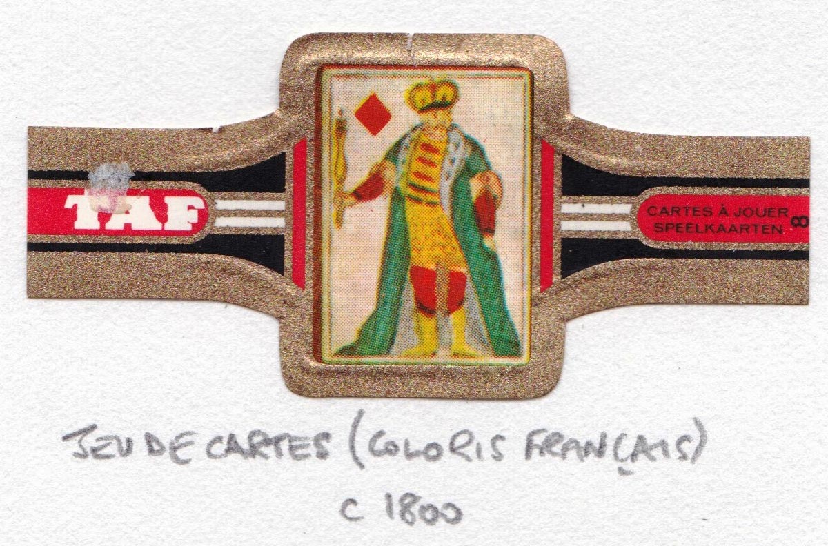 TAF cigar band with miniature playing card c.1965