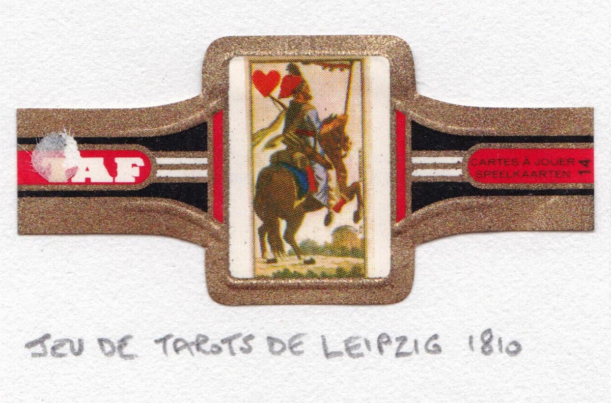 TAF cigar band with miniature playing card c.1965