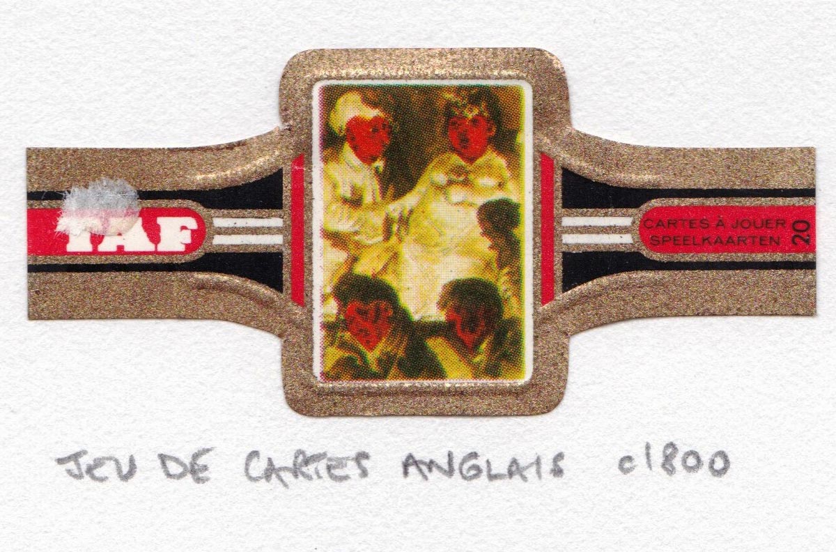 TAF cigar band with miniature playing card c.1965