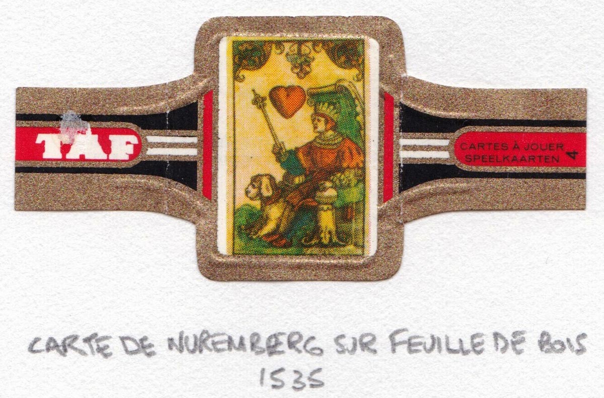 TAF cigar band with miniature playing card c.1965