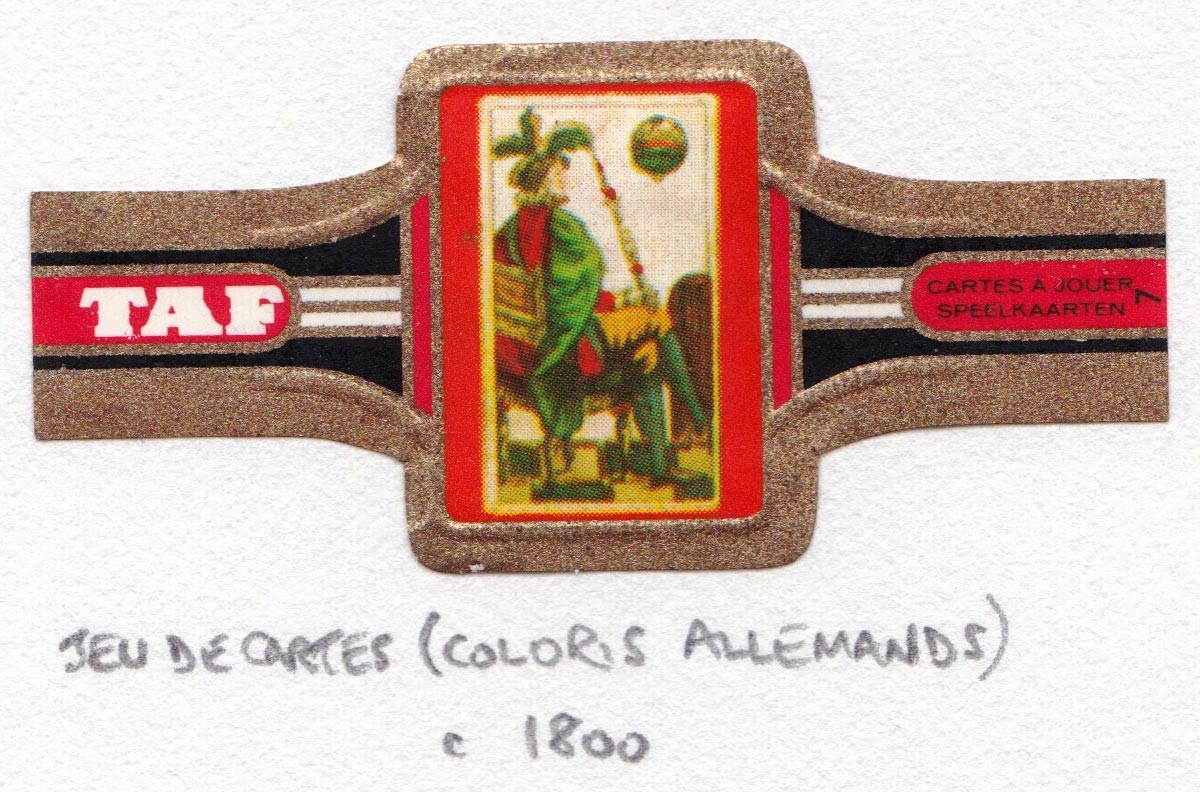 TAF cigar band with miniature playing card c.1965