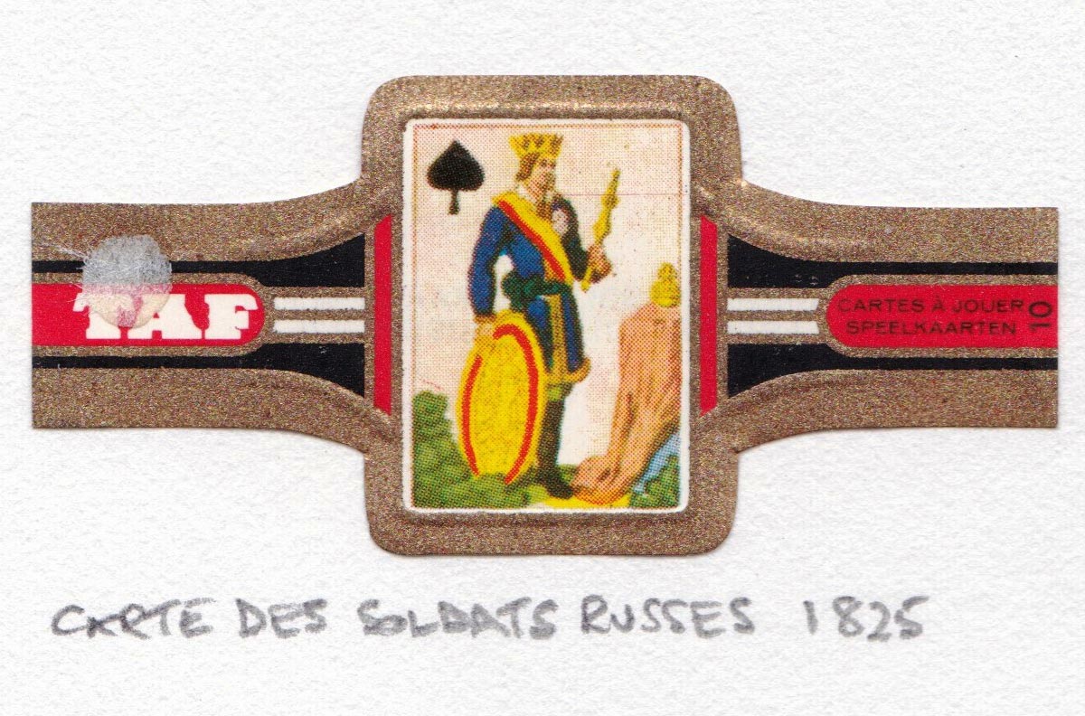 TAF cigar band with miniature playing card c.1965