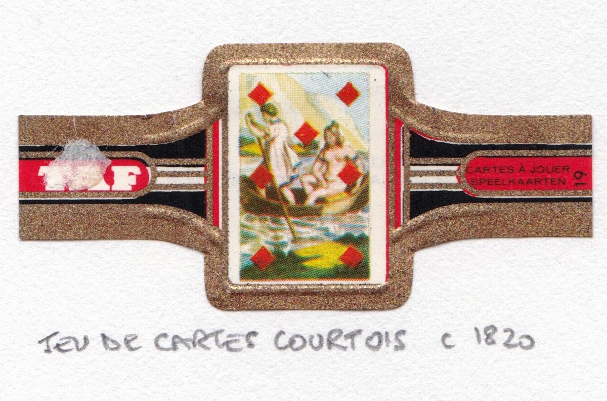 TAF cigar band with miniature playing card c.1965