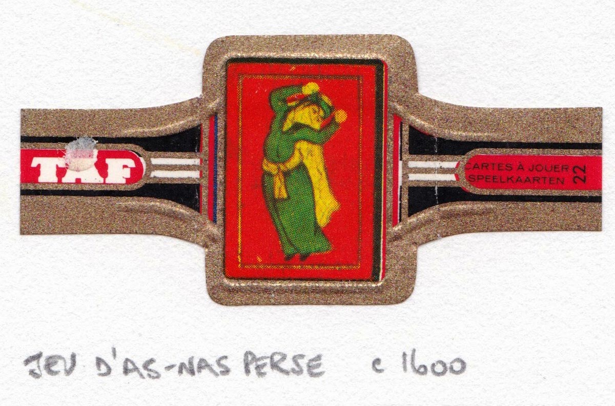 TAF cigar band with miniature playing card c.1965