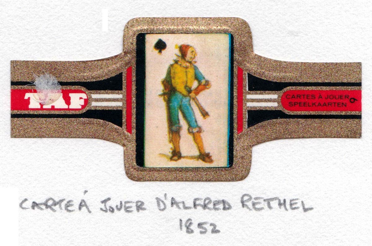 TAF cigar band with miniature playing card c.1965