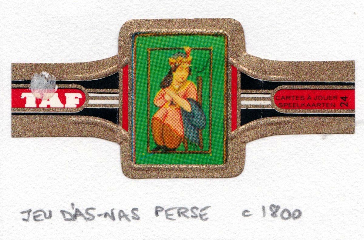 TAF cigar band with miniature playing card c.1965