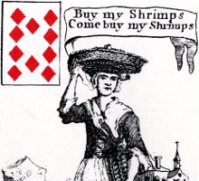 detail from ten of diamonds - Cries of London playing cards - 1754