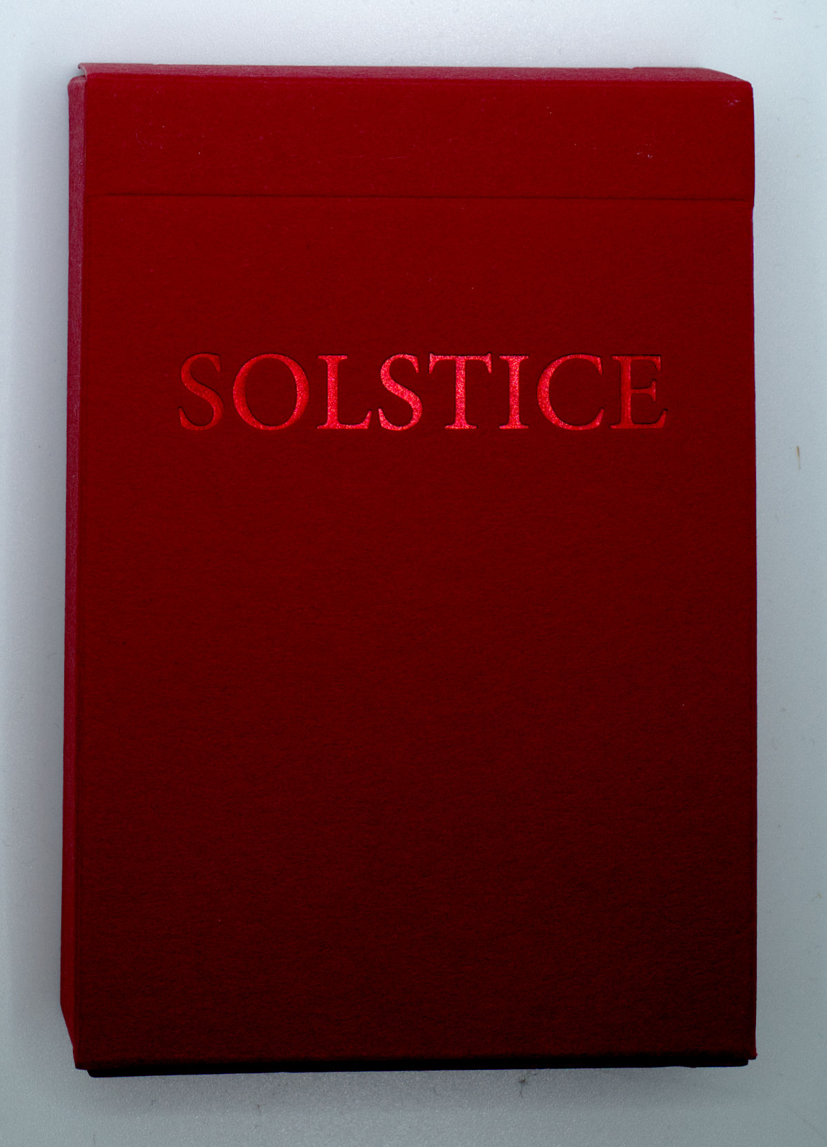 Red foiled Solstice tuck box