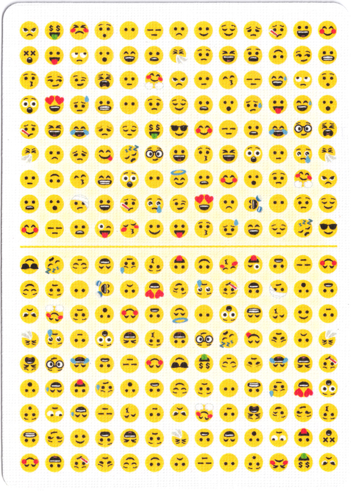 Card back with a grid of emoji faces from Emoji Playing Cards