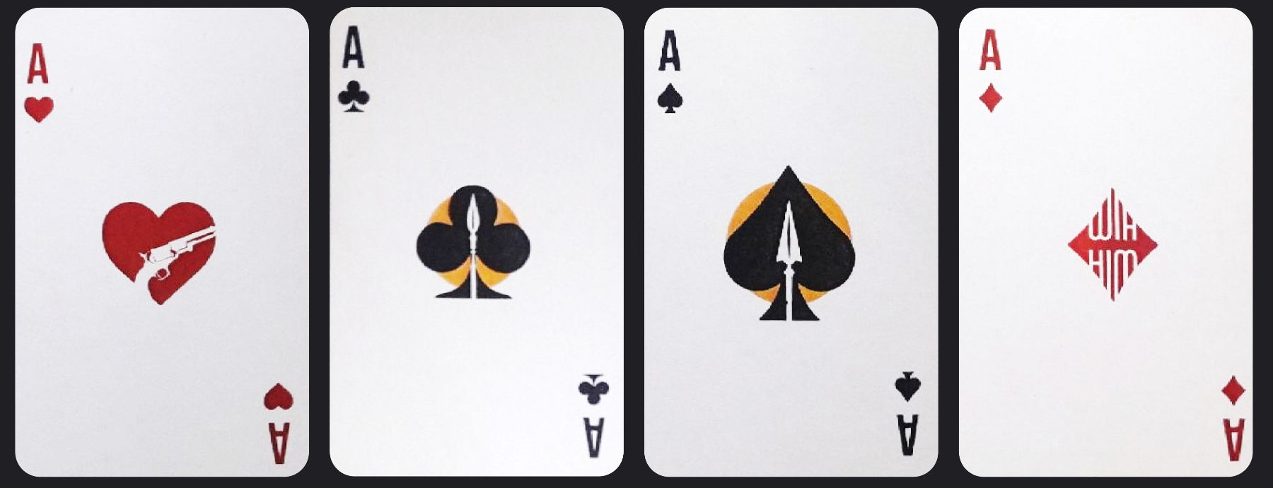 Kings, queens, jacks and aces from the four suits of the Zewd Historical Deck.