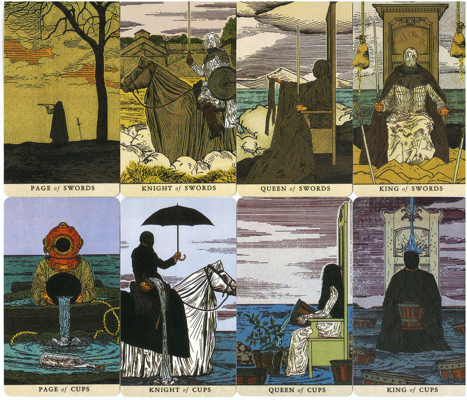 Swords and Cups court cards from The Somnia Tarot