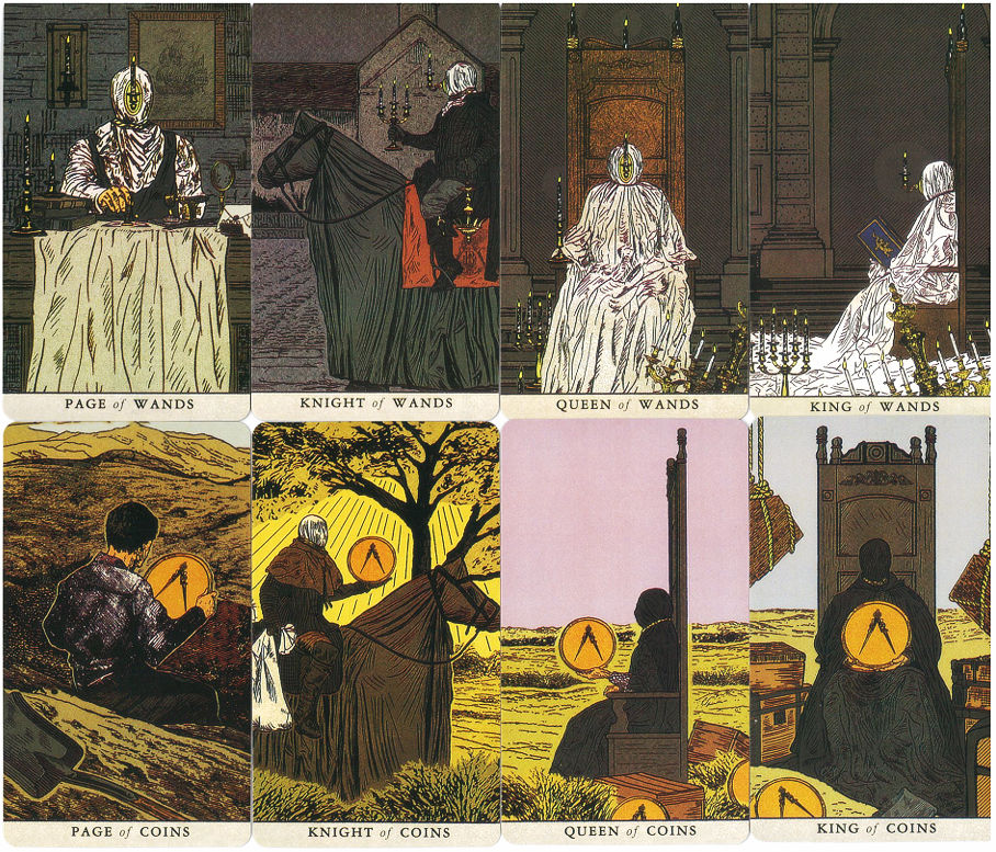 Wands and Coins court cards from The Somnia Tarot