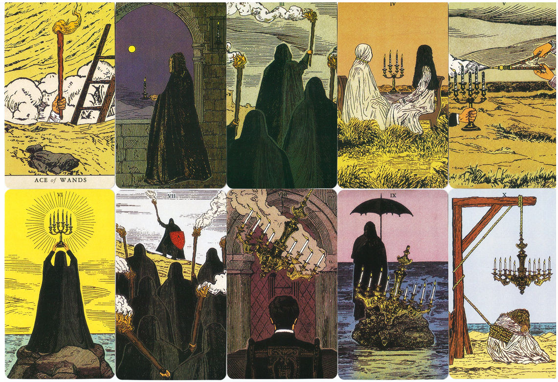 The Ace through Ten of Wands from The Somnia Tarot