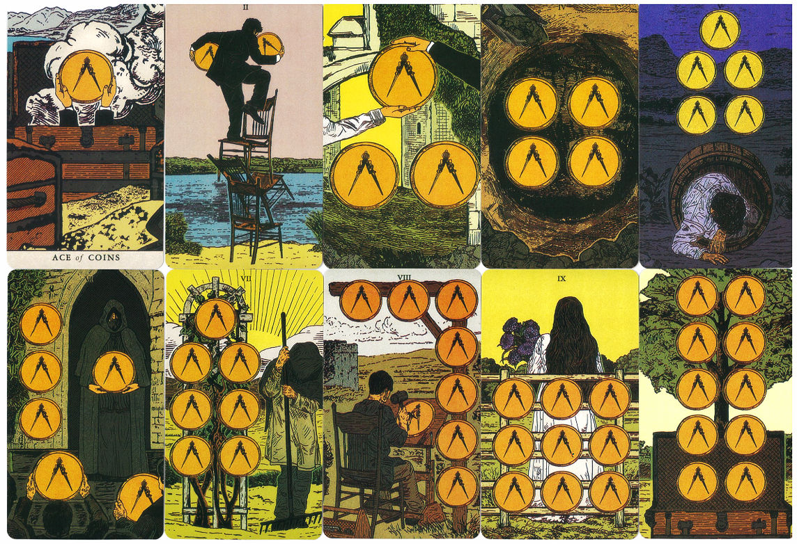 The Ace through Ten of Coins from The Somnia Tarot