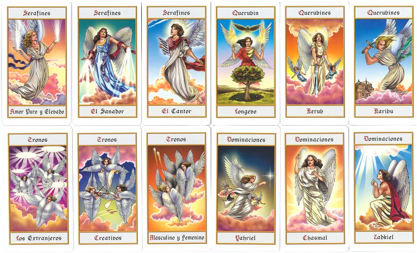 Fallen and negative angel cards from Tarot de los Angeles