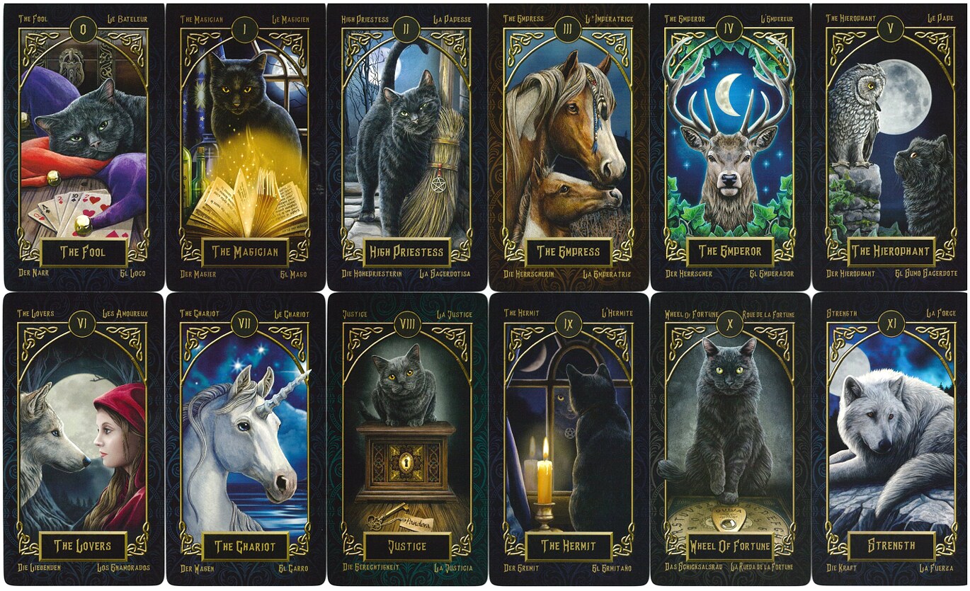 The first half of the Major Arcana from Tarot Familiars