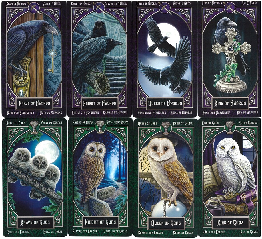 Swords and Cups court cards from Tarot Familiars