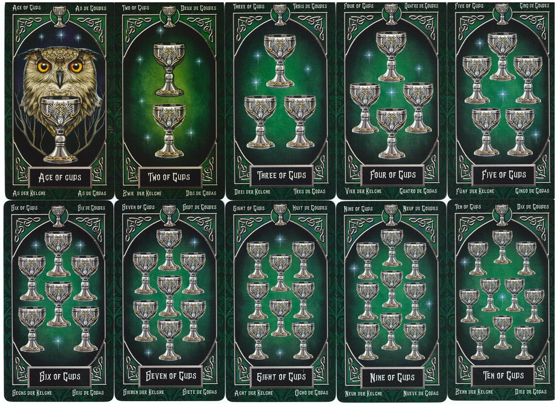 Ace through Ten of Cups from Tarot Familiars