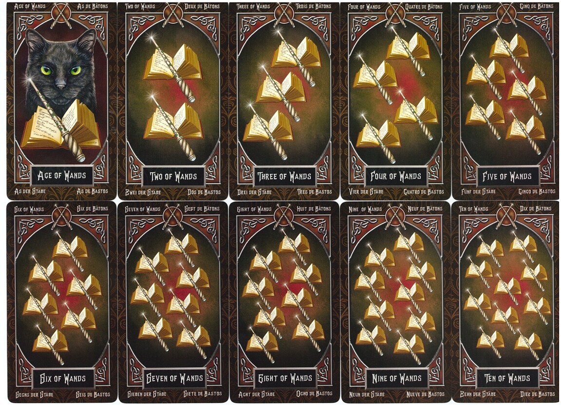 Ace through Ten of Wands from Tarot Familiars