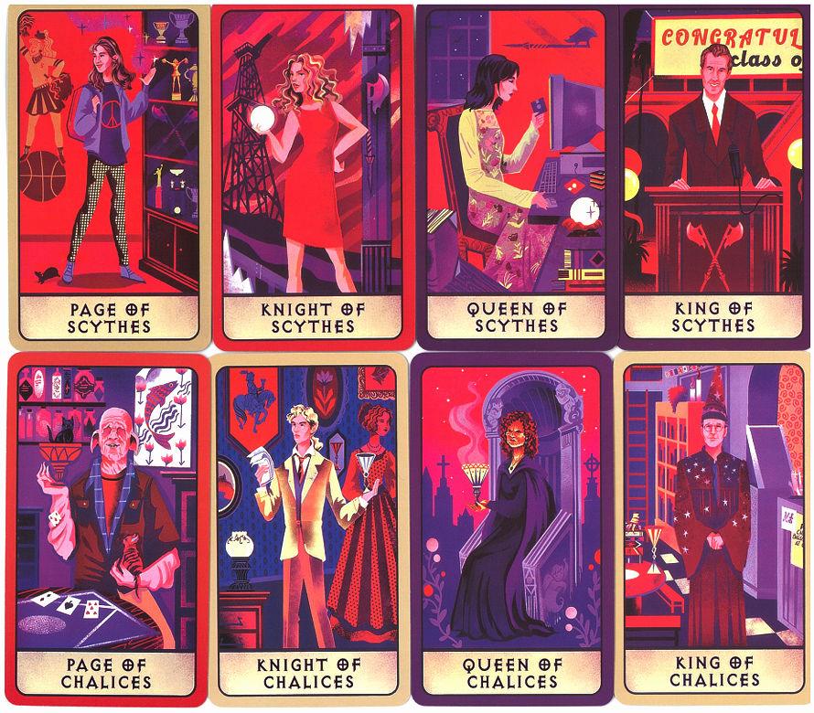 Scythes and Chalices court cards from Buffy the Vampire Slayer Tarot