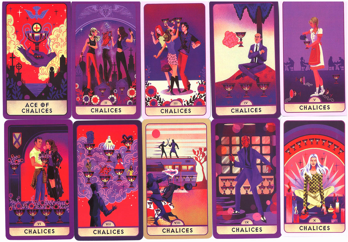 Ace through Ten of Chalices from Buffy the Vampire Slayer Tarot