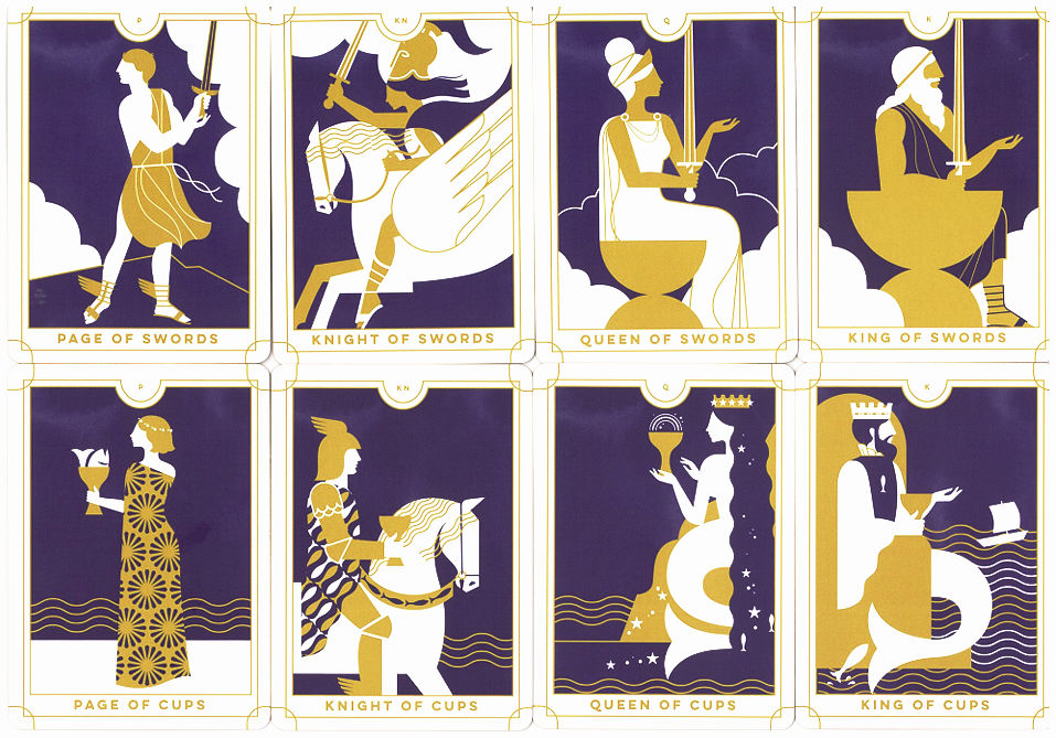 Swords and Cups court cards from Everyday Tarot